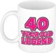 Bellatio Decorations Verjaardag cadeau mok 40 jaar - al zo oud - legende - roze - 350 ml - keramiek