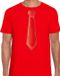 Bellatio Decorations Verkleed t-shirt voor heren - stropdas rood - rood - carnaval - foute party XXL