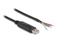 DeLOCK 64242 USB naar RS-485 adapterkabel, 0,5 m, Zwart