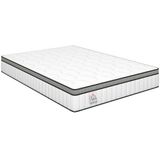 HOMCOM Matras - Gebreide jacquardstof, traagschuim - 190 x 140 x 20 cm - Wit