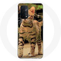 Maniacase Hoesje voor Oppo A54 5G Bengaal Cartoon Katten