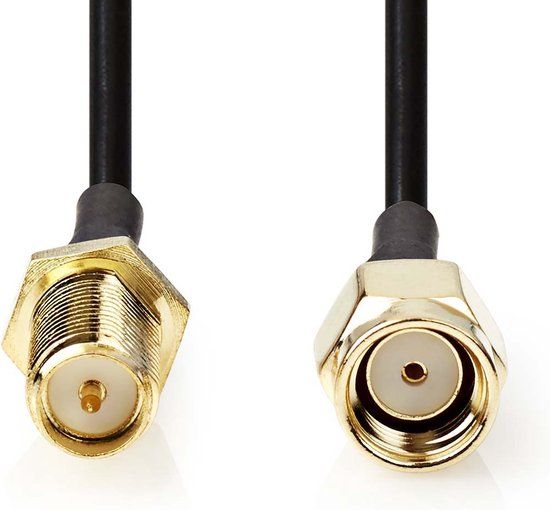 Nedis Antennekabel - RP-SMA Male - RP-SMA Female - 2m - Zwart