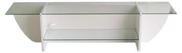 OEM TV-standaard, wit, 158x40x35 cm, glas en melamine, 18 mm