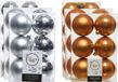 Kaemingk B.V. Décoration de Noël boules de Noël en plastique mélange de couleurs cognac brun/argent 4-6-8 cm paquet de 68x pièces