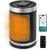 SereneLife Elektrische Kachel – 1500W Binnenverwarming – Met Thermostaat, Afstandsbediening – Wi-Fi PTC Keramische Verwarming ,Voor Thuis en Kantoor – Zwart