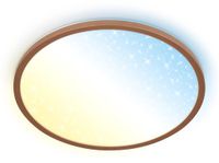 B.K.Licht BRILONER Slim LED Plafonniere - Dimbaar - Afstandsbediening - CCT Kleurtemperatuur - Sterrenhemel - Ø37.5cm - Koffie