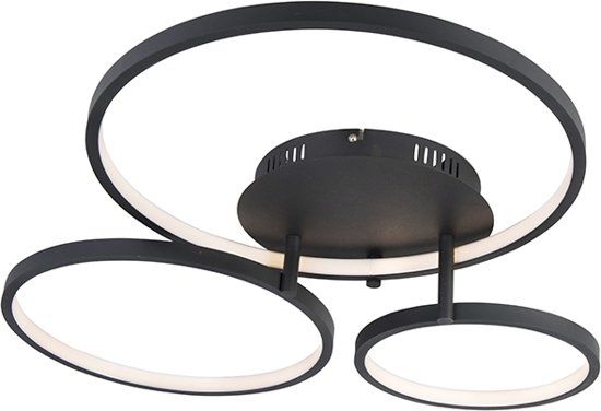 QAZQA Rondas CL Plafondlamp - 1 Lichts - L 770 mm - Zwart