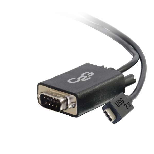 C2G USB 2.0 USB-C to DB9 Serial RS232 Adapter Cable - Black
