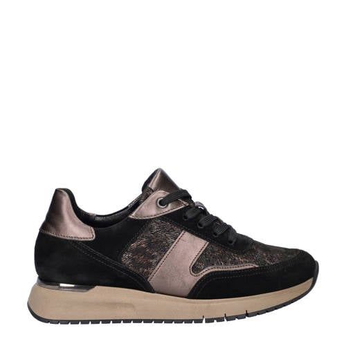 Gabor Comfort Optifit suède sneakers zwart/brons