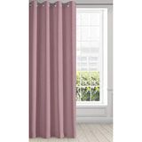Eurofirany Ada Gordijn oogjes tunnel effen - woonkamer slaapkamer elegant modern 1 stuk, donkerroze, roze, roze, 135 x 250 cm