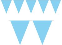 Merkloos / Sans marque Folat Bv Mini vlaggenlijn / slinger - baby blauw - 350 cm - kunststof - geboorte / babyshower