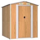 vidaXL Tuinschuur 192x191x223 cm Gegalvaniseerd Staal Lichtbruin
