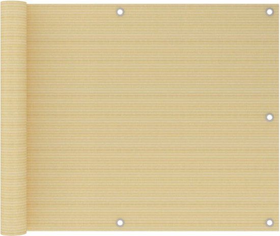 vidaXL Balkonscherm 75x500 cm HDPE Beige