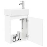 vidaXL Badkamermeubel met kraan Hoogglans Wit 45,5 x 22,5 x 84 cm