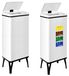 Set de 2 poubelles à capteur, 60 litres, acier inoxydable, blanc, 95,5 cm de haut