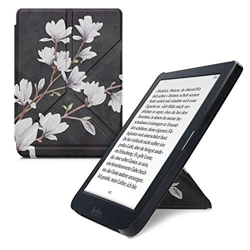 kwmobile hoes compatibel met Kobo Nia - Hoesje voor ereader in taupe/wit/donkergrijs