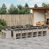 Prolenta Maison Exclusive Tuinset voor de tuin, 17-delig, met kussens, lichtgrijs, van polyrotan