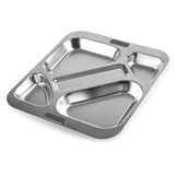 Lacor - 66957 - plank voor eetkamer, 4 vakken + bestek, stapelbaar, roestvrij staal, 32,5 x 37,5 cm