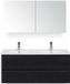 BES LED Dante Badmeubelset 120 cm - Black Oak - Keramische Wastafel Wit Enjoy met Spiegelkast