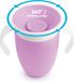 Munchkin Miracle Anti-Lek 360° Drinkbeker - Trainer Cup - Oefenbeker voor Baby en Kind - 207ml - Paars