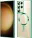 Techsuit Luxury Crystal Back Cover hoesje met MagSafe pour Samsung Galaxy S21 Ultra - Transparent/Vert clair