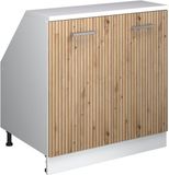 Vicco R-Line Keukenkast voor schuine wand – 80 cm met 2 deuren, kastromp 60 cm diepte Artisanaal eiken