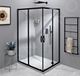 GELCO Douchehoek 100x80 cm, mat zwart/helder glas