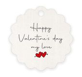 Mopec X117.3 verpakking met 28 kaarten, bloem, 4 cm, boodschap Happy St. Valentine's Day, My Love
