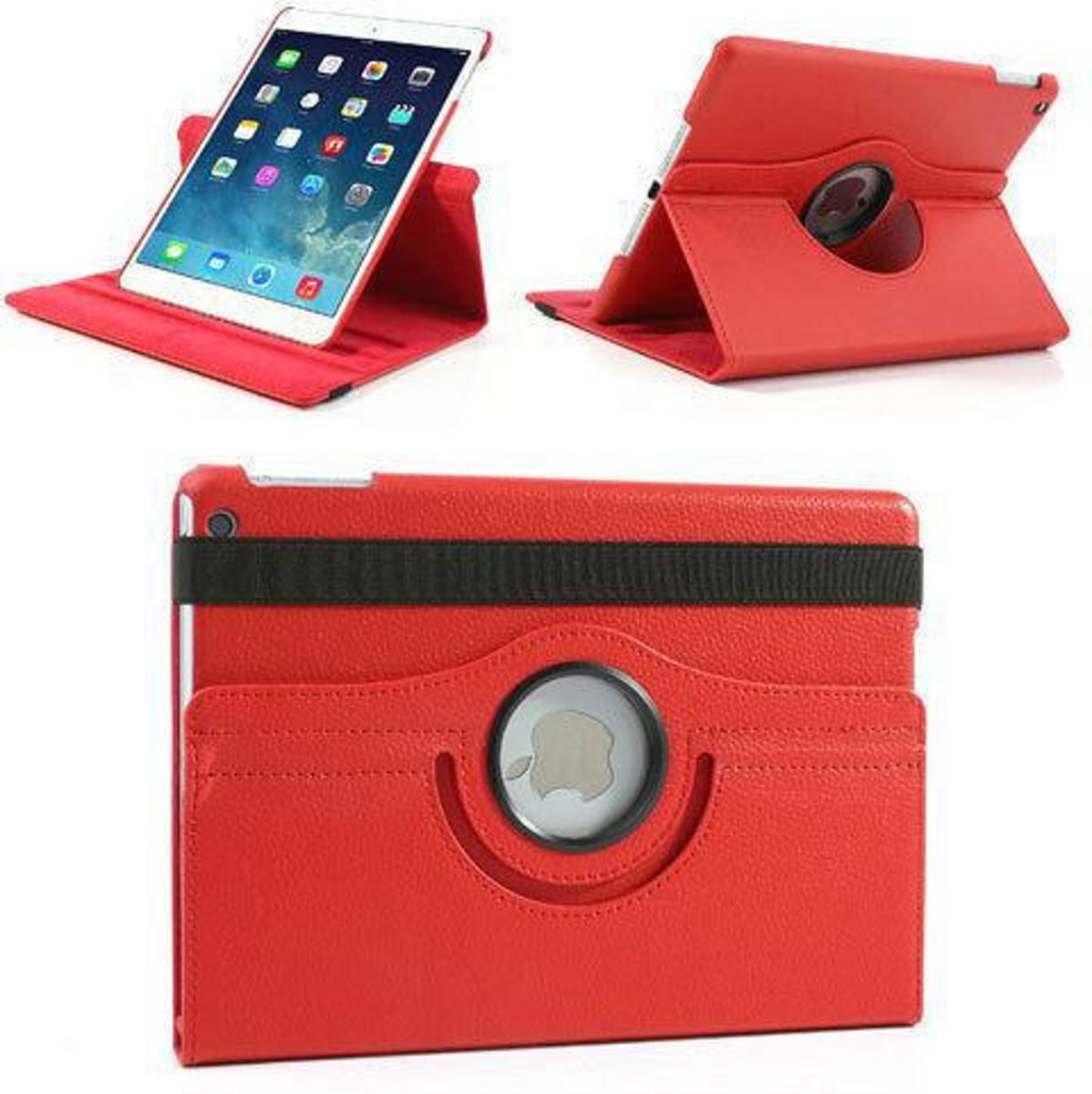 Panda - iPad Air Hoes Cover Multi-stand Case 360 graden draaibare Beschermhoes Rood