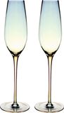 Intiriliefe 2x Verre à champagne avec scintillement arc-en-ciel et forme ondulée - 200 ml