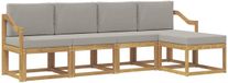 vidaXL - Buiten - bank - set - 5 - st - Wit - en - Lichtgrijs - Polyester