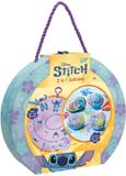 Totum Disney Stitch 2-in-1 Knutselkoffer - Sieraden maken met krimpfolie - 4 stenen versieren - 8 kleuren steentjes - Speelgoed Kinderen - Knutselen - Voor meisjes en jongens - Vanaf 4 jaar - Totum