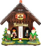Merkloos / Sans marque Houten Weerhuisje met Vrouw en Man Weerindicator