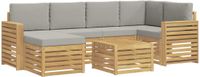 vidaXL Buiten bankenset 7 st Wit en Lichtgrijs Polyester