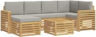 vidaXL Buiten bankenset 7 st Wit en Lichtgrijs Polyester