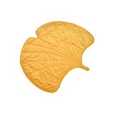 Love Story Nomadisch tapijt, bladeren, Gingko, 2-materiaal, microvezel en fluweel, 120 x 110 cm, geel