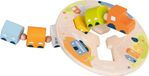Goki Threading train, locomotive with 5 wagons in different geometric shapes