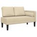 VidaXL Chaise longue avec coussins tissu crème