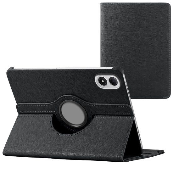 imoshion Tablet Hoes - Geschikt voor Xiaomi Redmi Pad 2 Pro/Xiaomi Poco Pad M1 - 360° Draaibare Bookcase - Zwart