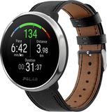 Strap-it Polar Unite leren bandje - strak-zwart