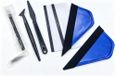 Romon 7-delig gereedschap voor het leggen van autofolie, lange schraper wit blauw