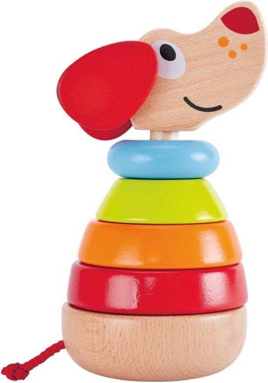 Hape Pepe Regenboog Stapeltoren E0448 - Multicolor - Hout - 12+ maanden
