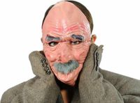 Merkloos Latex carnaval verkleed masker Abraham pop - oude man/opa - volwassenen - tuinpop 50 jaar