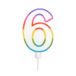 Homéa Birthday Candle Number 6 with Plastic Holder, 10.5 cm, Multicolor