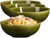 Mica Decorations Pasta bord Nusa - 6x - groen - 17 x 6 cm - keramiek - diep bord