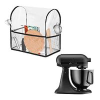 kwmobile beschermhoes voor staande mixer - geschikt voor KitchenAid 4,3-4,8 liter - 3 zijvakken - Afdekhoes van TPU in transparant / zwart