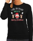 Bellatio Decorations foute Kersttrui/sweater dames - I Wish You Nothing Butt Merry Christmas - zwart XL