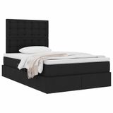 vidaXL - Bed met opbergruimte en matras - Zwart - 120 x 200 cm - Stof