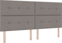 vidaXL LED Boxspringbed met Matras Taupe 200 x 200 cm Stof