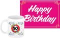 Bellatio Decorations Verjaardag cadeau koffiemok thema 50 jaar - vrouw - ouwe taart - met knaproze Happy Birthday wenskaart - A5 formaat